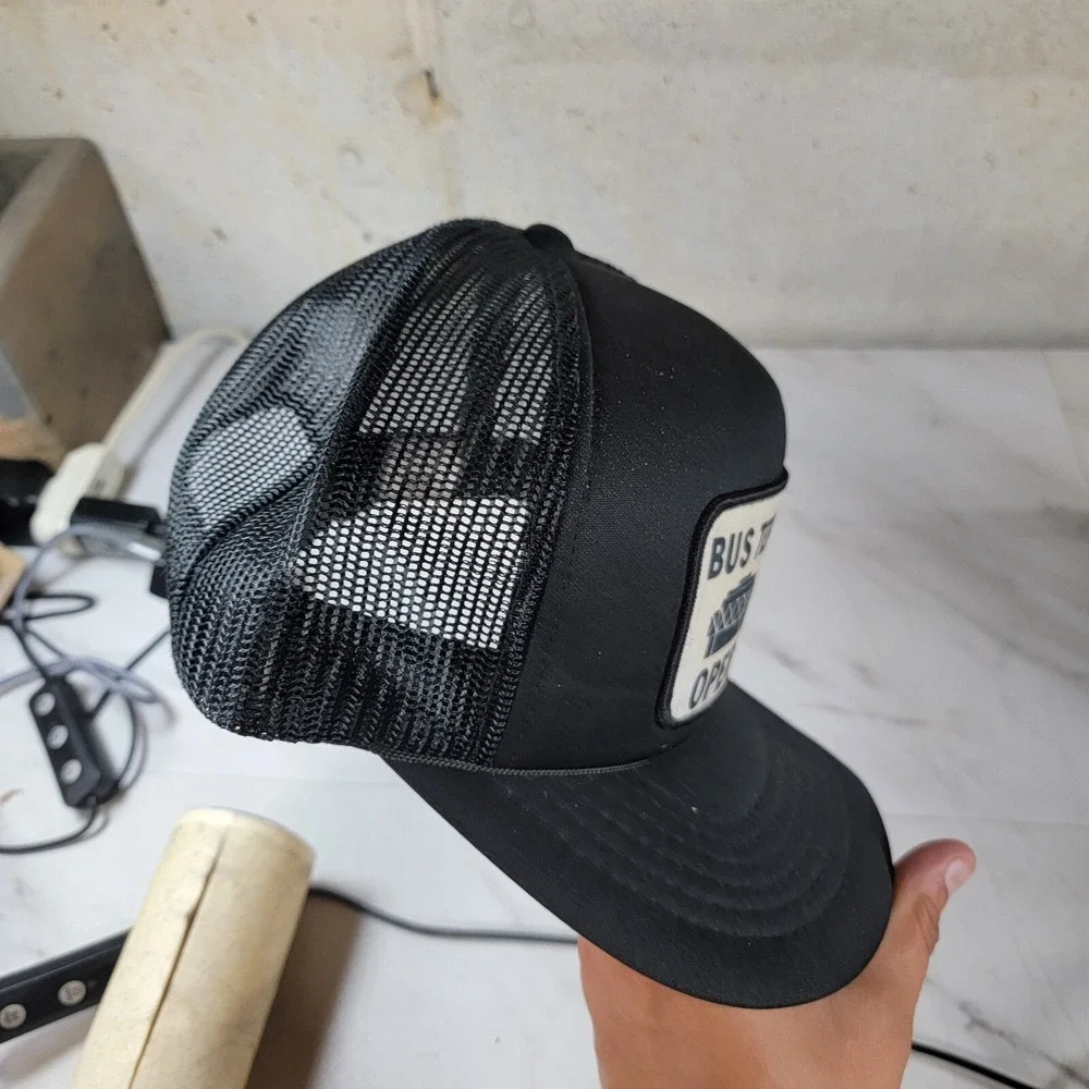 Vintage Bust Terminal Hat Black Snapback ‎ Cap Trucker Adjustable  Lined